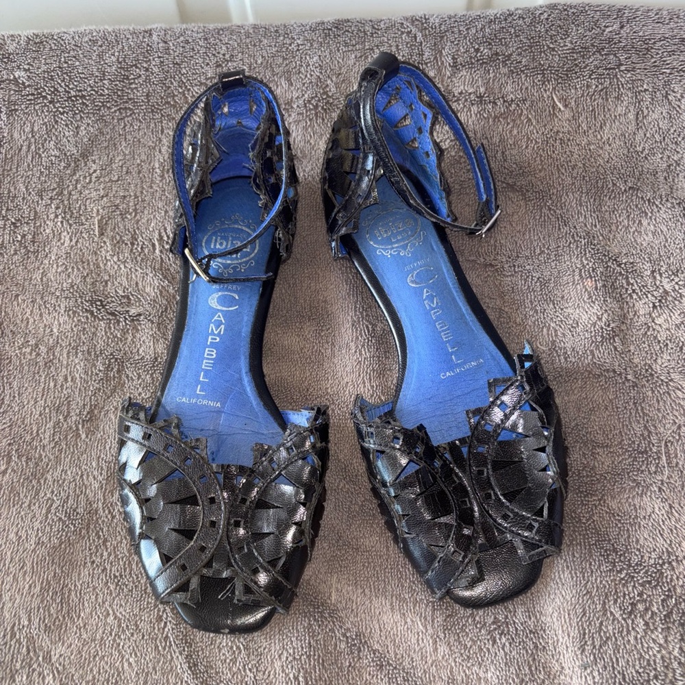 Jeffrey Campbell Ibiza black cutout sandals size 7